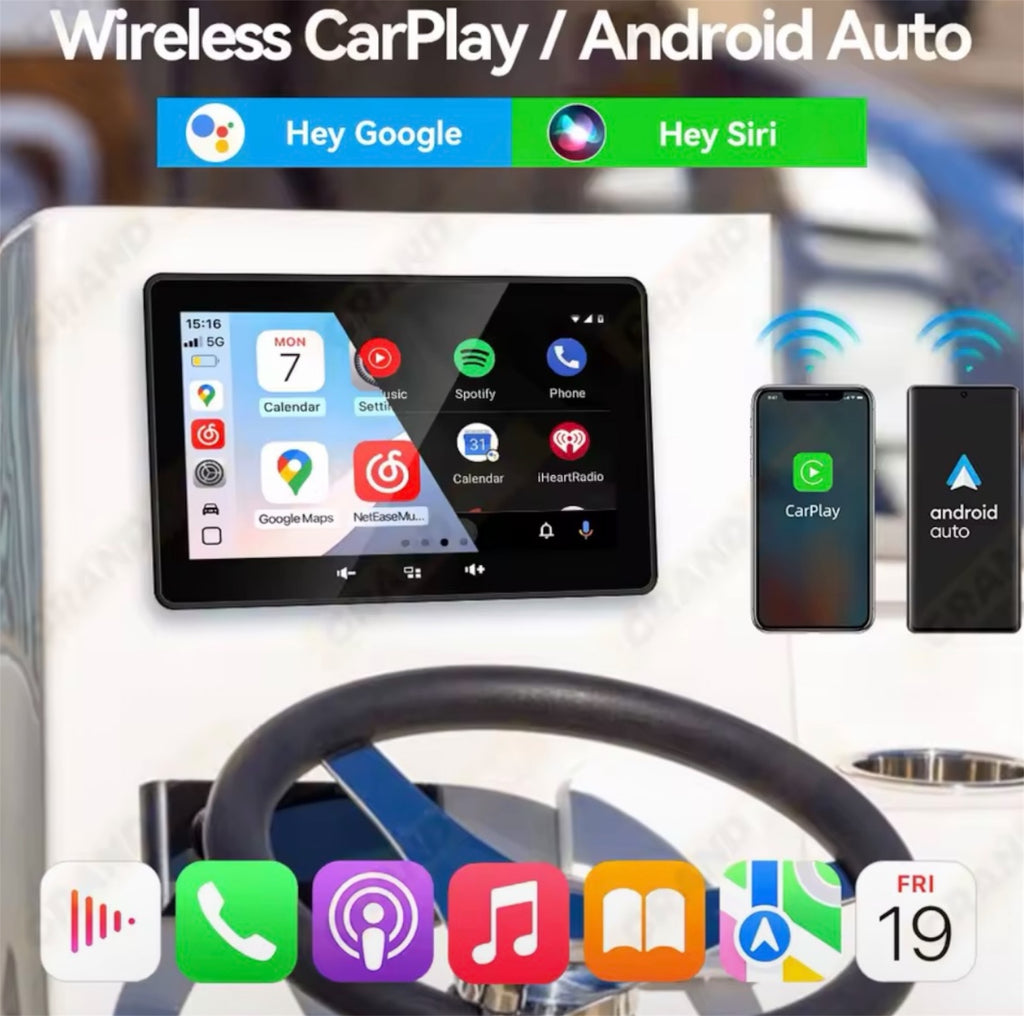 Marinexi 7” Båt CarPlay – Trådløs & Vanntett IP67