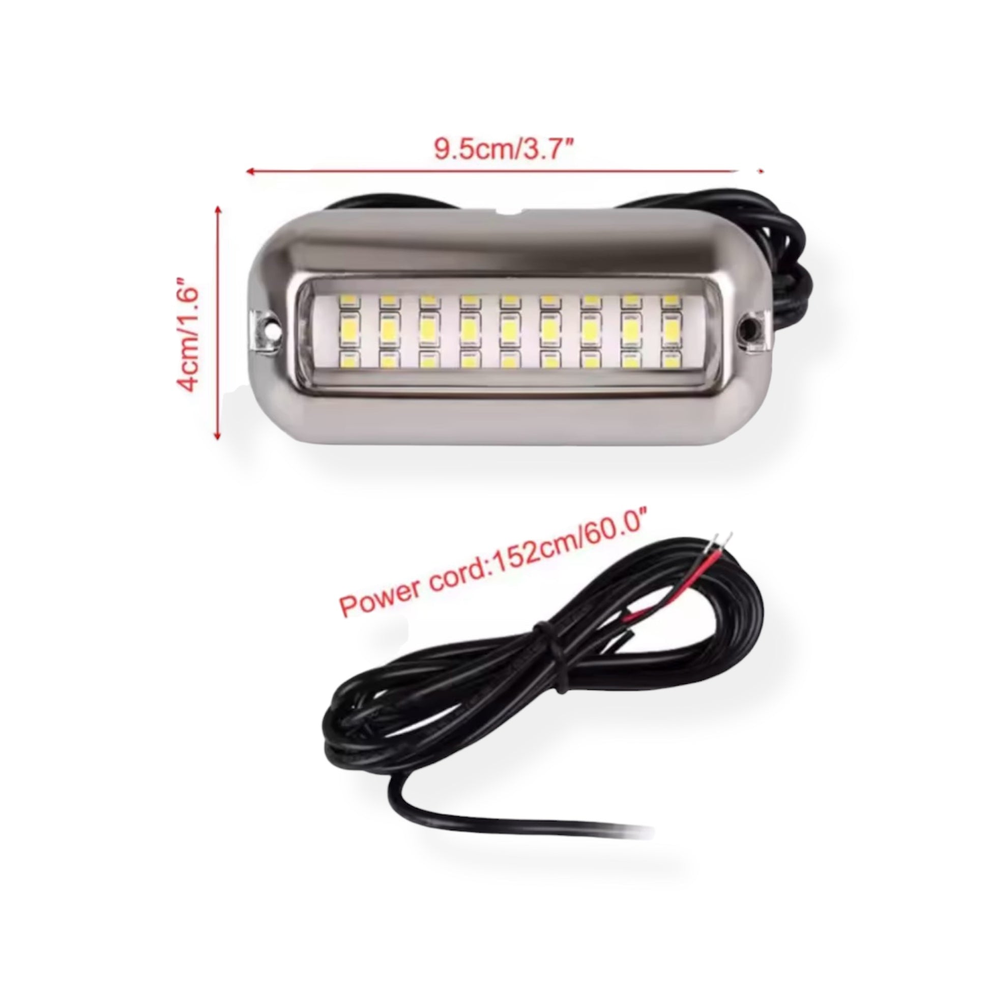 Undervanns LED-lys i rustfritt stål 316 – 50W / 80W (IP68) (1stk)