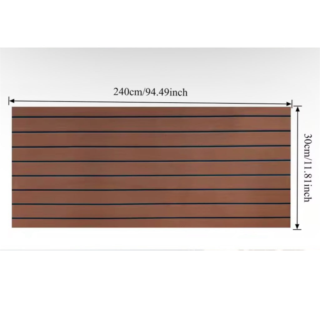 EVA Foam båtdekk-matte 2400 × 300 mm – Sklisikker faux teak