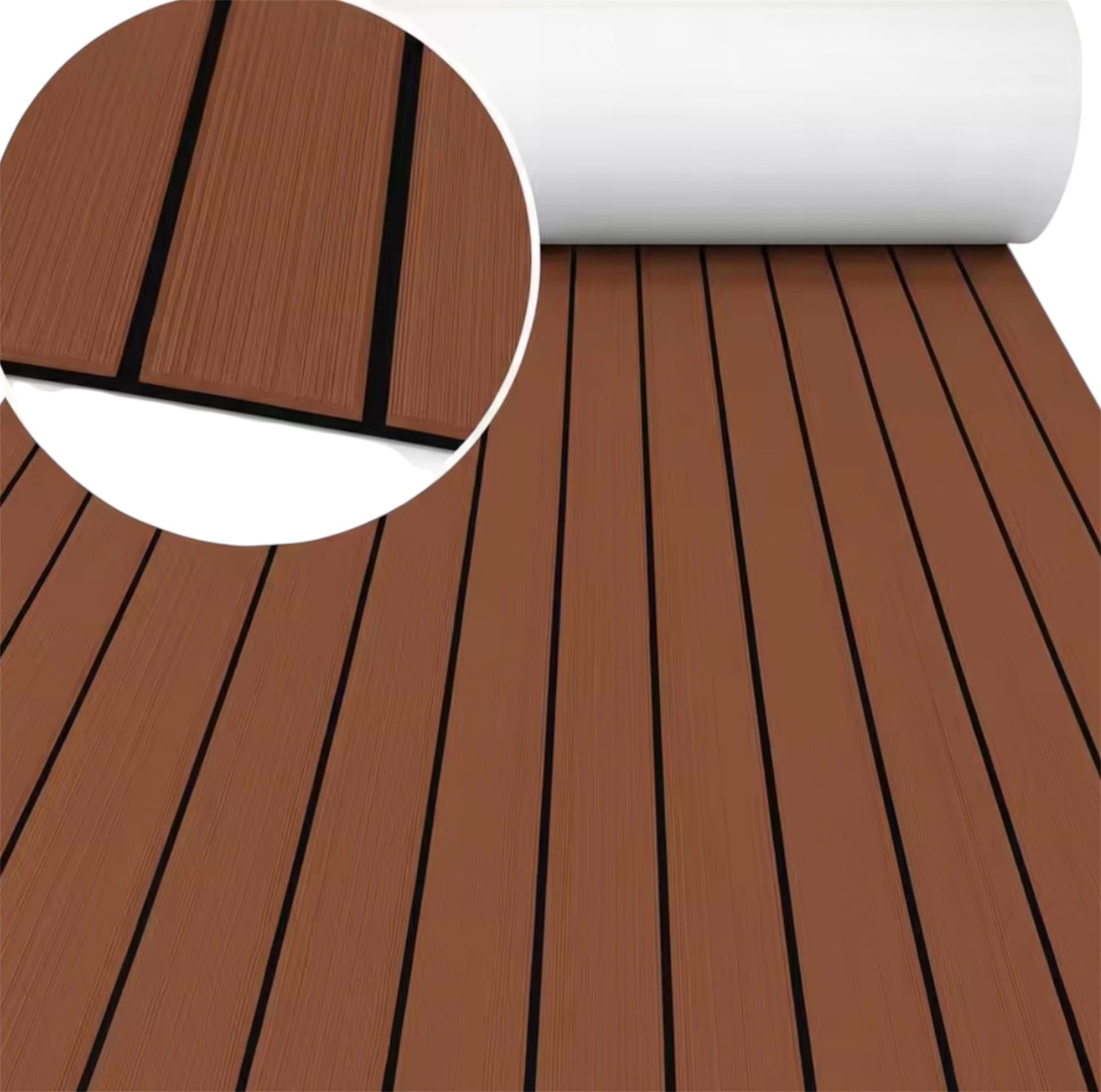 EVA Foam båtdekk-matte 2400 × 300 mm – Sklisikker faux teak