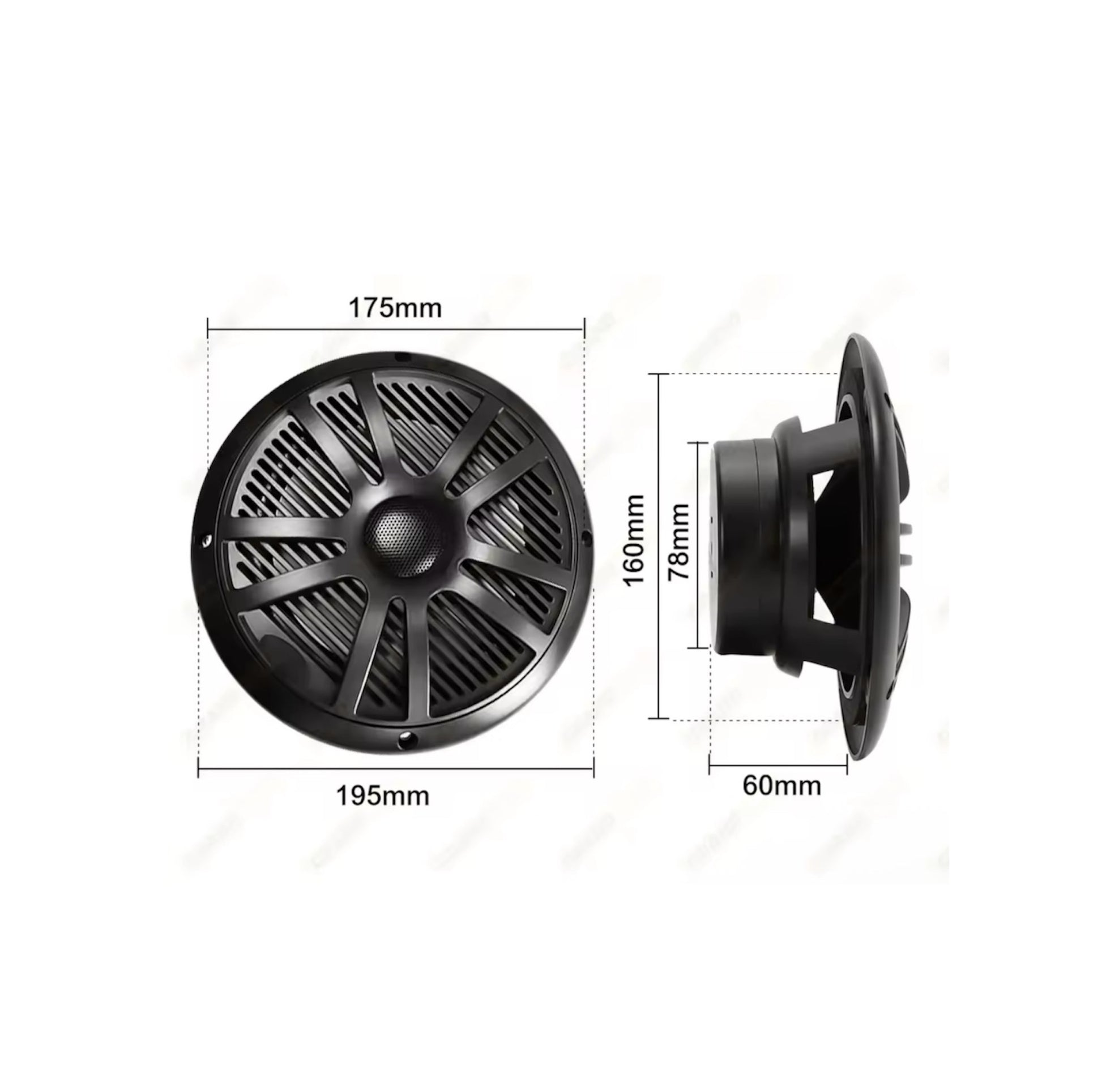 Båthøyttalere 2 stk – Vanntette marinehøyttalere IP66