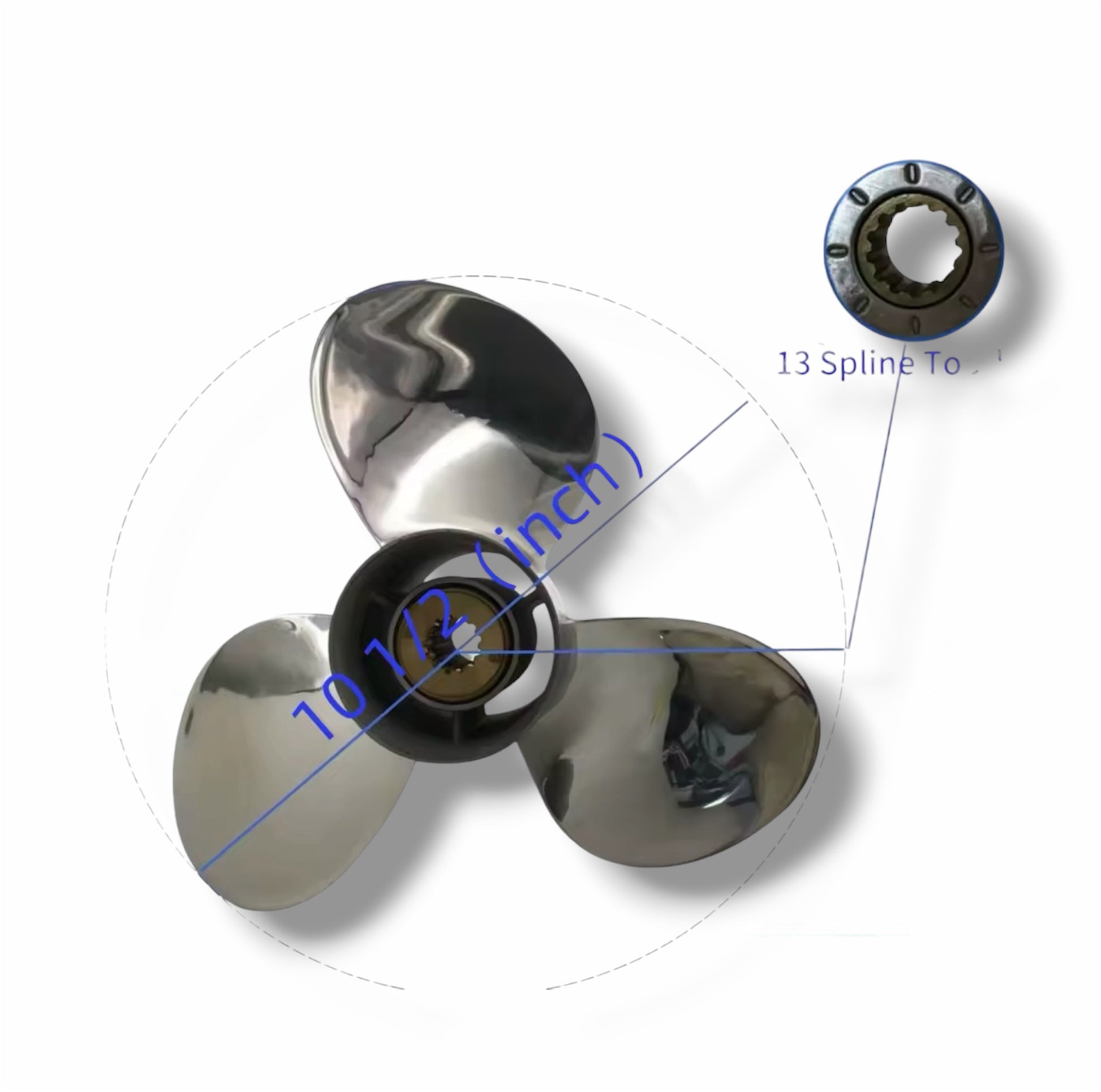 Mercury 25hk–70hk Stålpropell 10 1/2x13